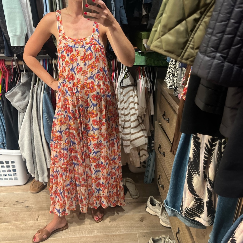 Natalie Martin Jasmine Maxi Dress Water Color Clementine XS